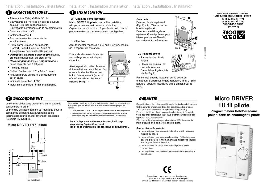 Comment Faire Fonctionne Une Horloge Delta Dore Micro Driver